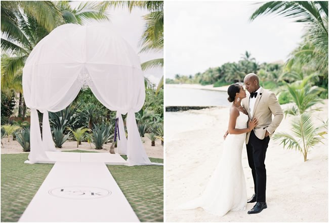 An outdoor wedding ceremony by a Mexican Beach