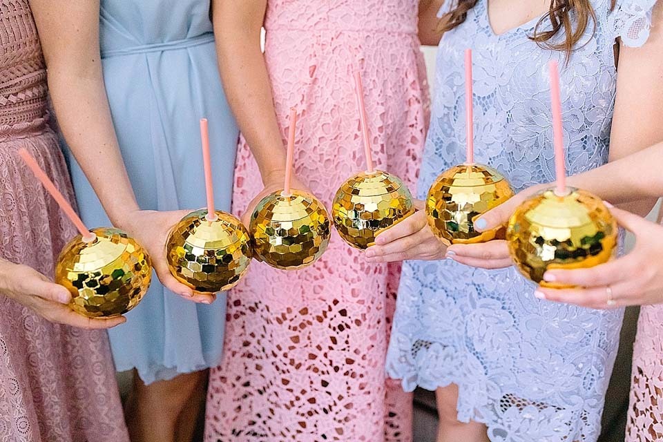 Wedding Budget Breakdown | Disco ball straw cup wedding favors