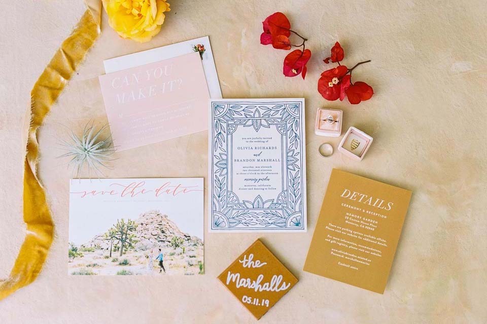 Wedding Invitations on a Budget | Minted wedding invitation suite and matching save the date