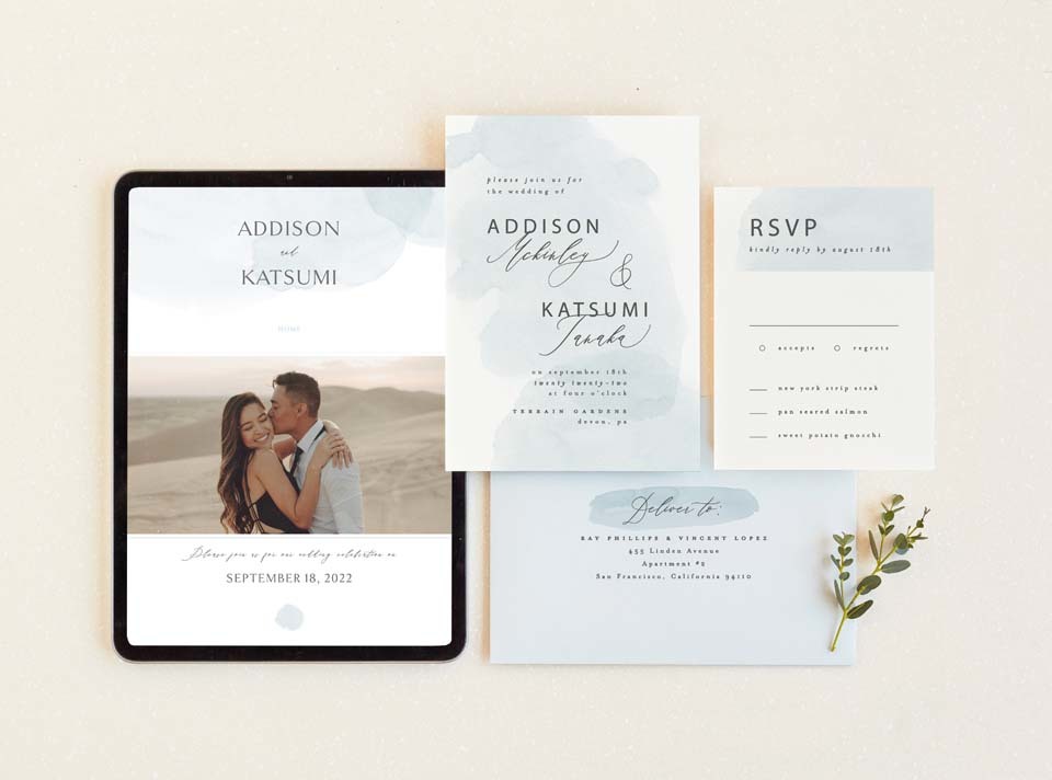 Minted Wedding Websites and Matching Stationery