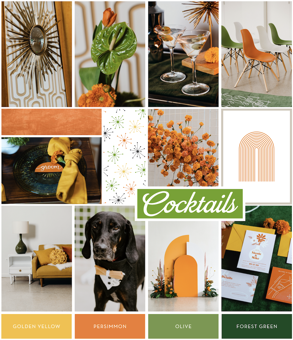 Mid-Century Modern Wedding Mood Board